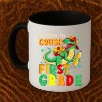 Kids Im Ready To Crush First Grade Back To School Dinosaur Coffee Mug thumb 2