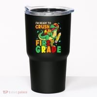 Kids Im Ready To Crush First Grade Back To School Dinosaur Tumbler thumb 0