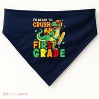 Kids Im Ready To Crush First Grade Back To School Dinosaur USA-Made Doggie Bandana thumb 0