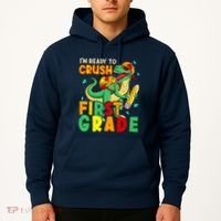 Kids Im Ready To Crush First Grade Back To School Dinosaur Hoodie thumb 2