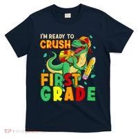 Kids Im Ready To Crush First Grade Back To School Dinosaur T-Shirt thumb 0