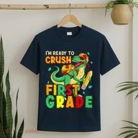 Kids Im Ready To Crush First Grade Back To School Dinosaur T-Shirt thumb 2