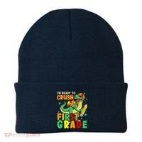 Kids Im Ready To Crush First Grade Back To School Dinosaur Beanie thumb 0