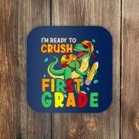 Kids Im Ready To Crush First Grade Back To School Dinosaur Coaster thumb 0