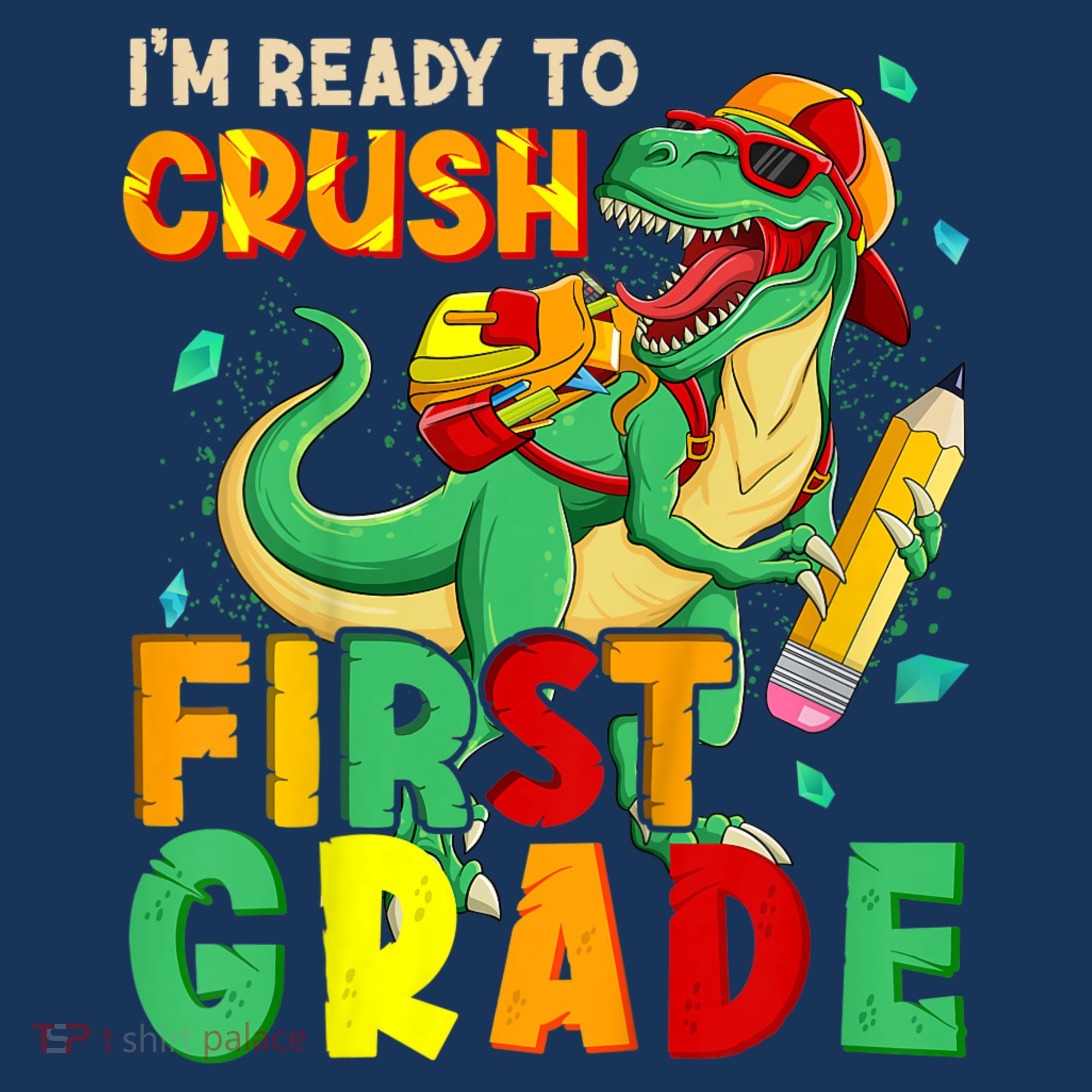 Kids Im Ready To Crush First Grade Back To School Dinosaur Women's Hoodie