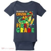 Kids Im Ready To Crush First Grade Back To School Dinosaur Baby Bodysuit thumb 0
