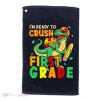 Kids Im Ready To Crush First Grade Back To School Dinosaur Golf Towel thumb 0