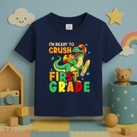 Kids Im Ready To Crush First Grade Back To School Dinosaur Toddler T-Shirt thumb 3