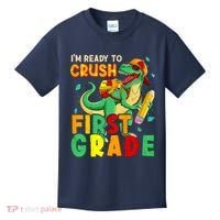 Kids Im Ready To Crush First Grade Back To School Dinosaur Kids T-Shirt thumb 0