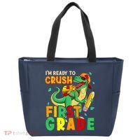 Kids Im Ready To Crush First Grade Back To School Dinosaur Tote Bag thumb 0