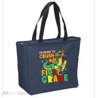 Kids Im Ready To Crush First Grade Back To School Dinosaur Tote Bag thumb 2