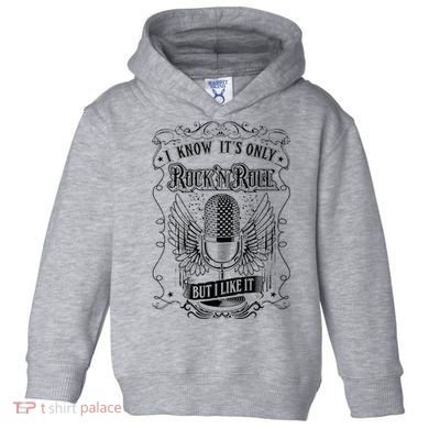 Know ItS Rock And Roll But I Like It Retro Microphone Toddler Hoodie