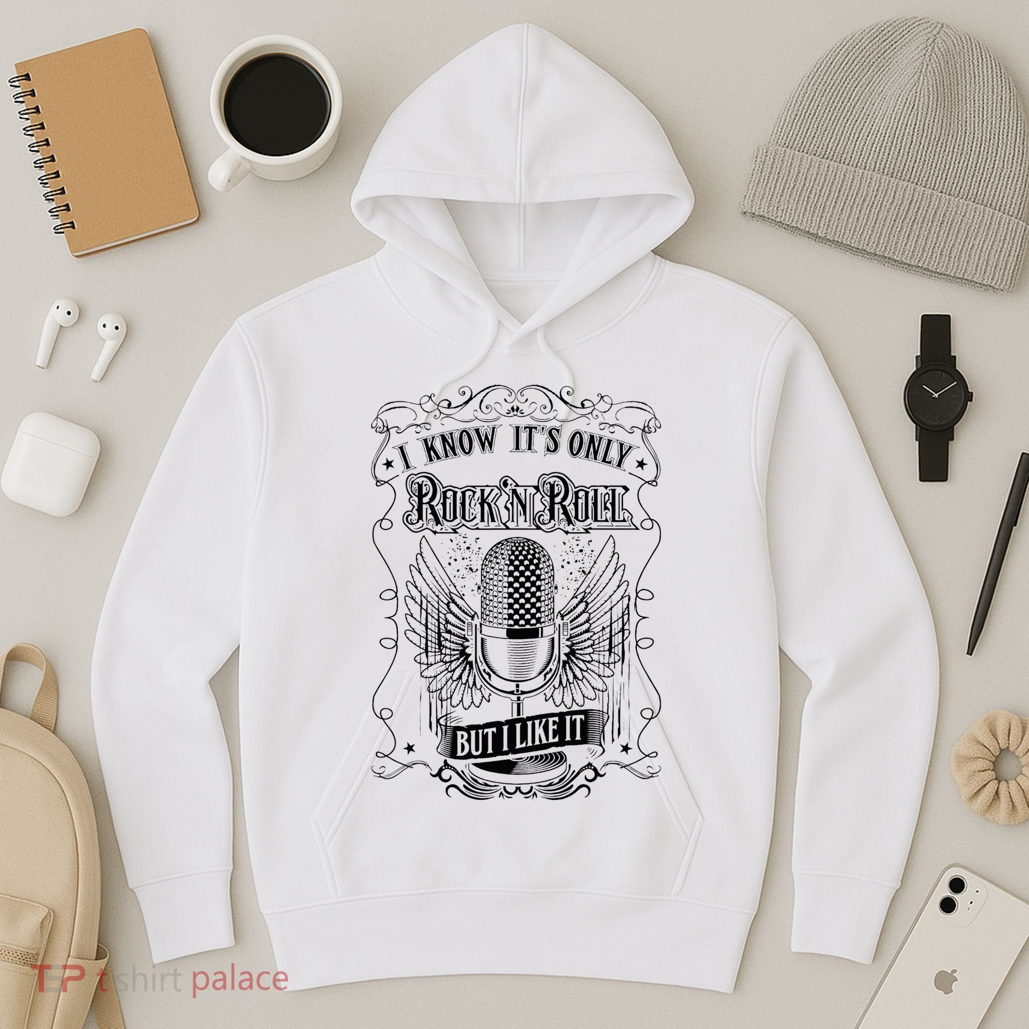 Know ItS Rock And Roll But I Like It Retro Microphone Hoodie