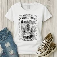 Know ItS Rock And Roll But I Like It Retro Microphone Women's T-Shirt thumb 3