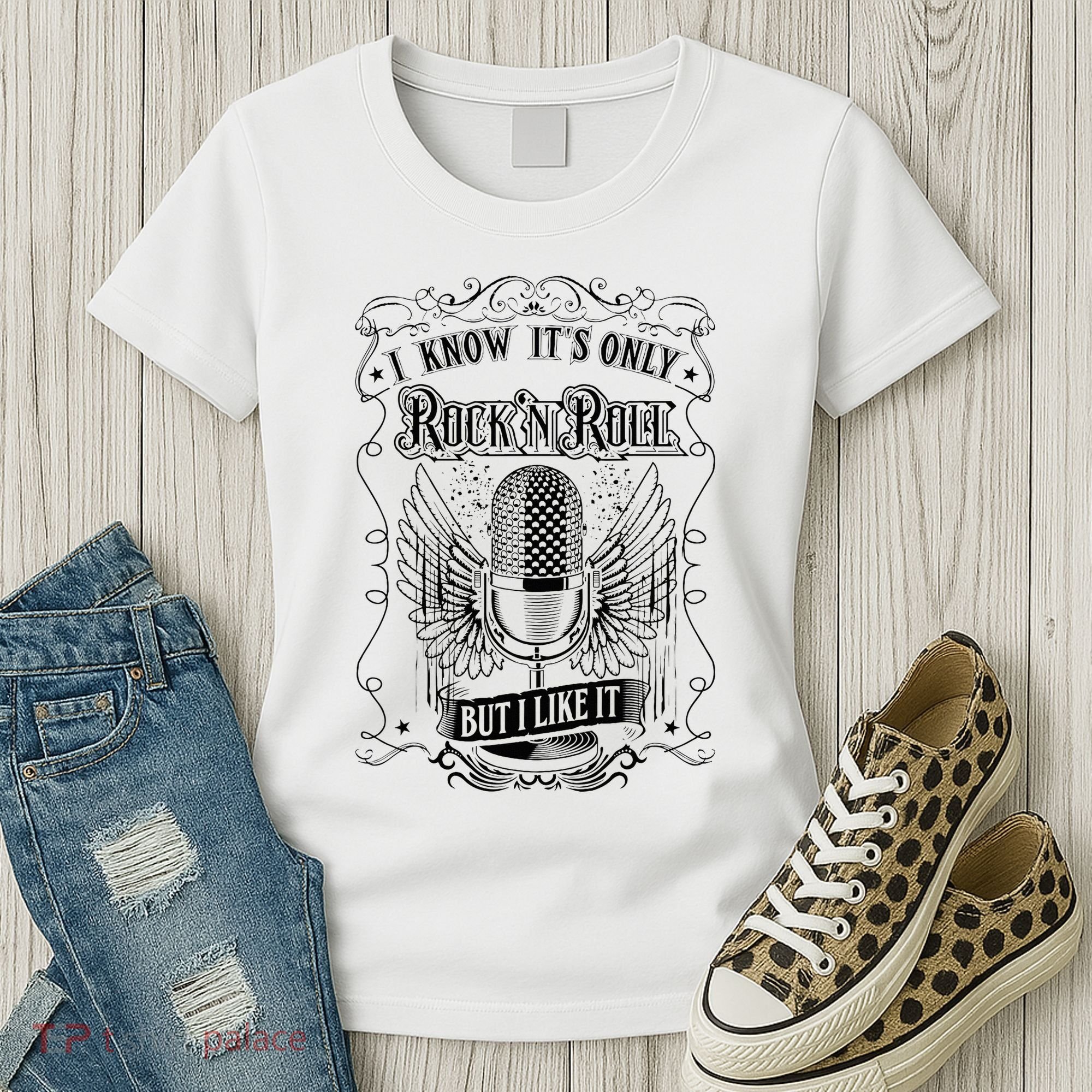 Know ItS Rock And Roll But I Like It Retro Microphone Women's T-Shirt