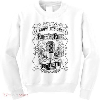 Know ItS Rock And Roll But I Like It Retro Microphone Kids Sweatshirt