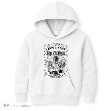 Know ItS Rock And Roll But I Like It Retro Microphone Kids Hoodie