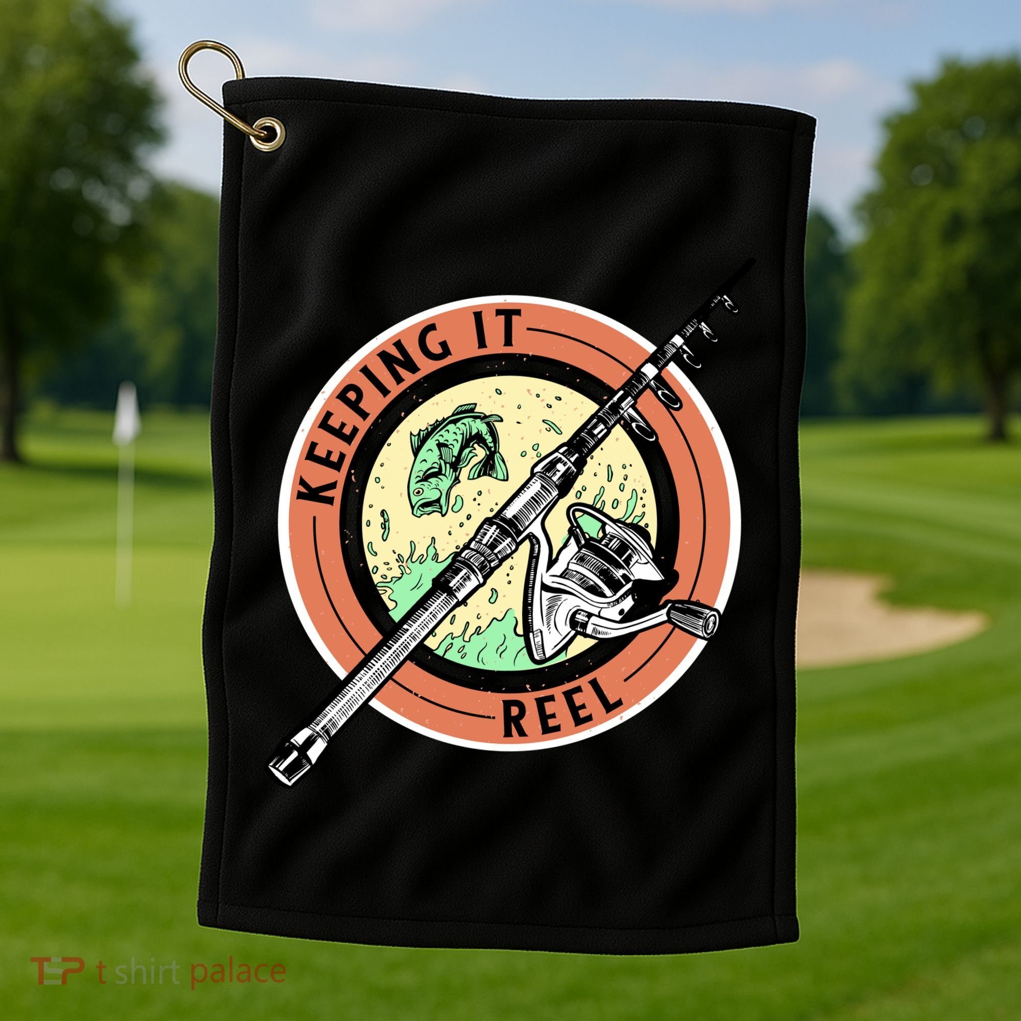 Keeping It Reel Fishing Golf Towel
