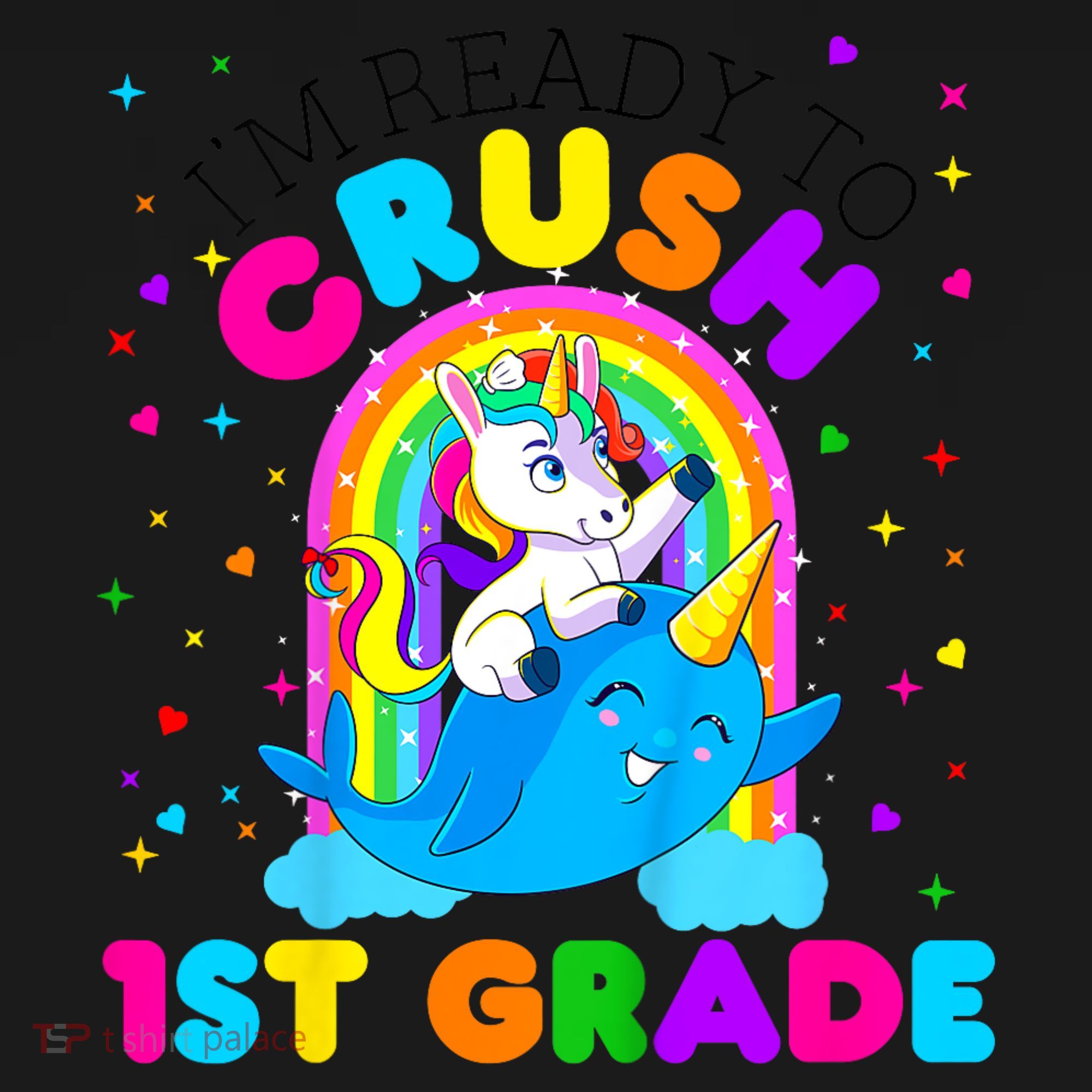 Kids Im Ready To Crush 1st Grade Unicorn Back To School Girl Women's Hoodie