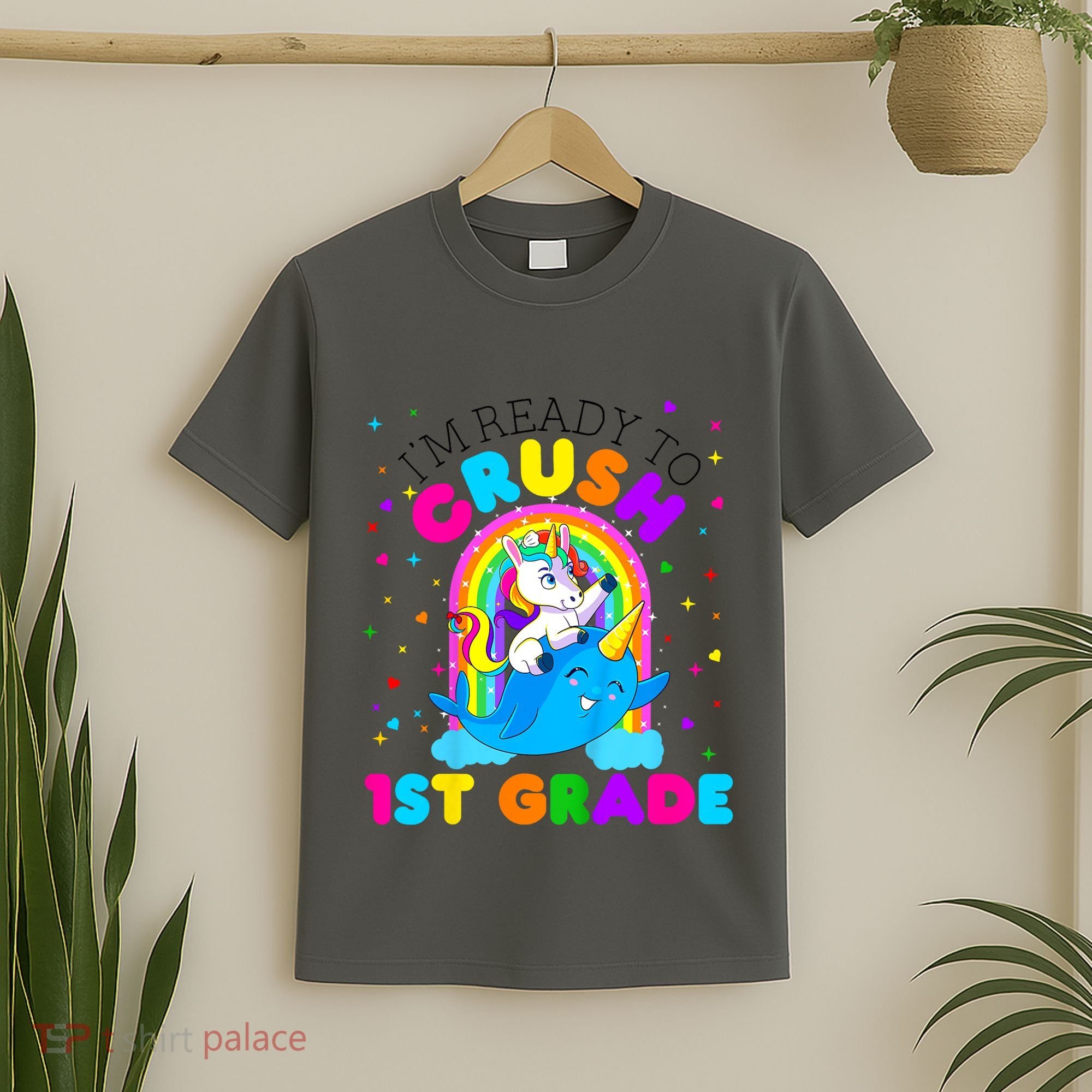 Kids Im Ready To Crush 1st Grade Unicorn Back To School Girl T-Shirt