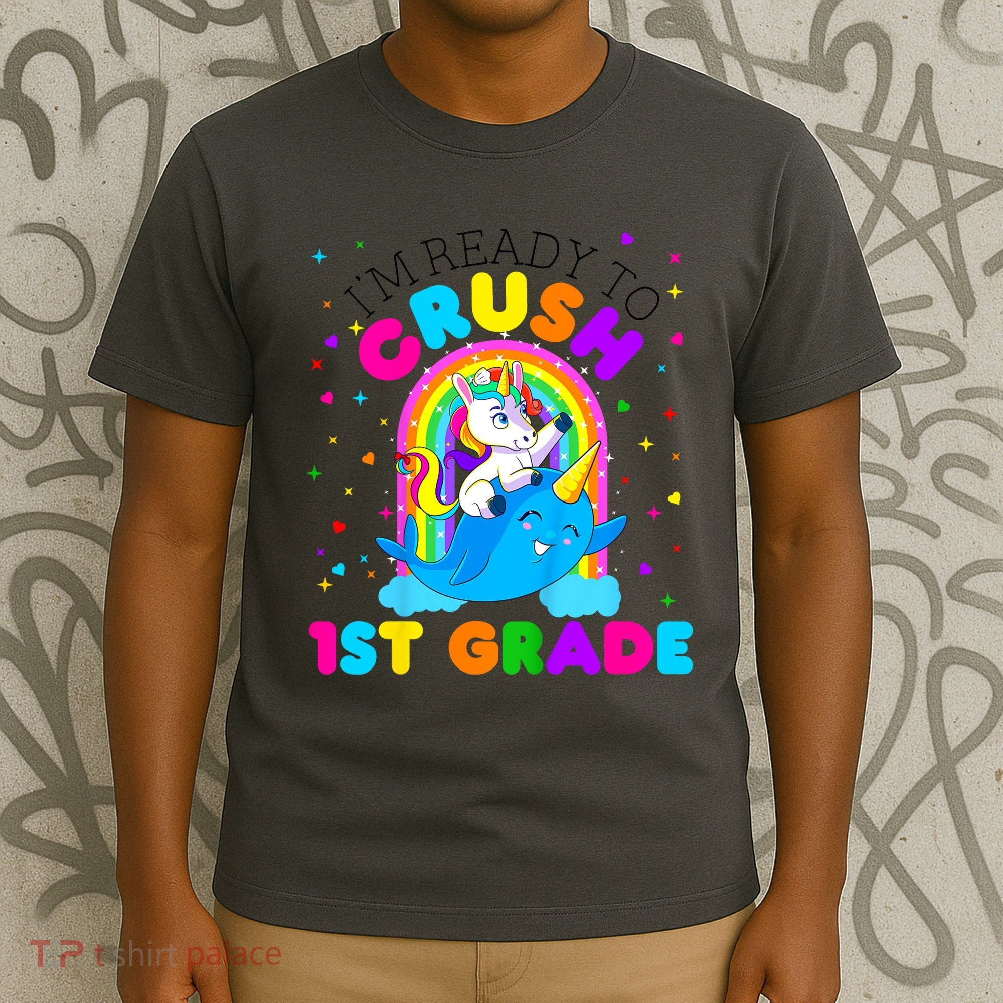 Kids Im Ready To Crush 1st Grade Unicorn Back To School Girl T-Shirt