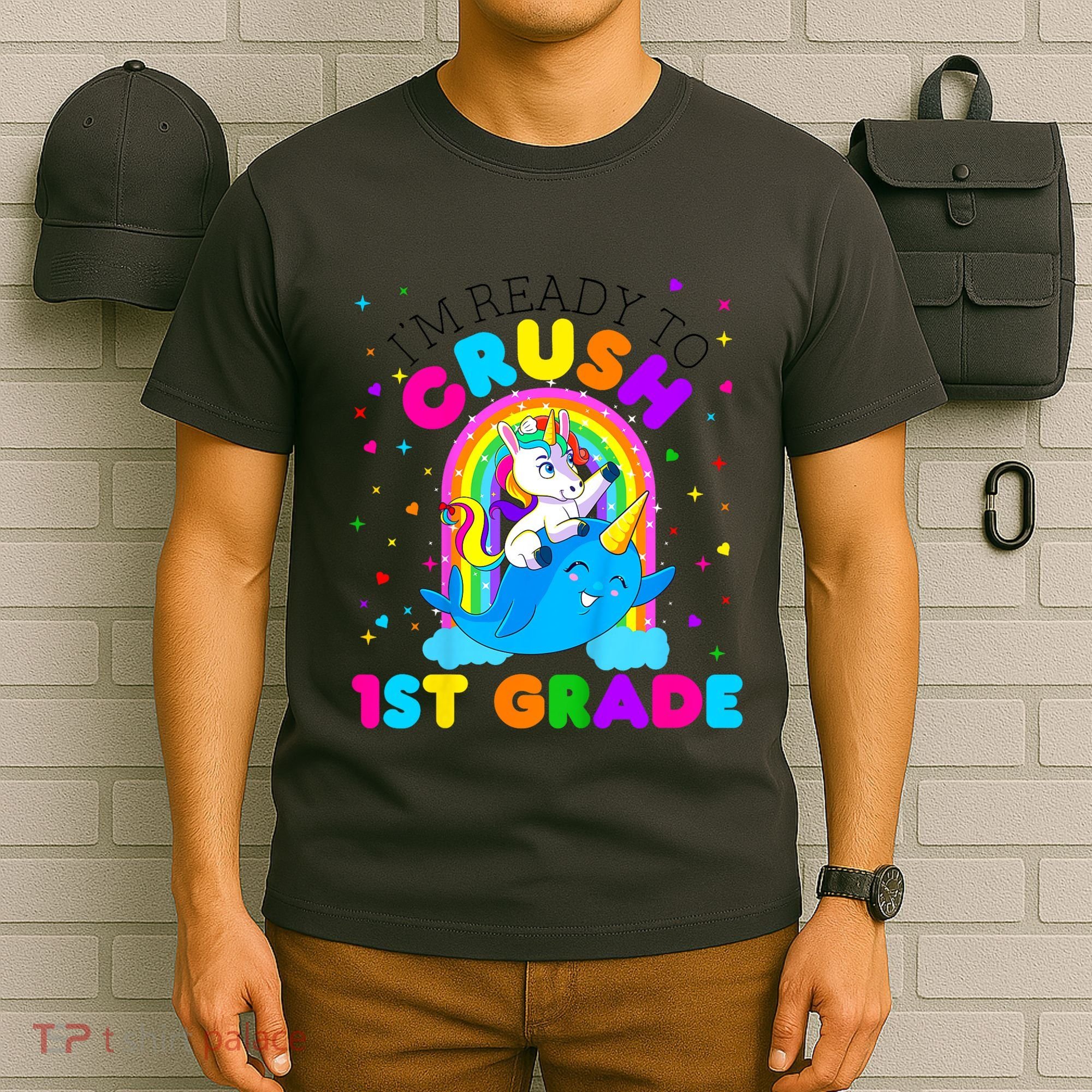 Kids Im Ready To Crush 1st Grade Unicorn Back To School Girl T-Shirt