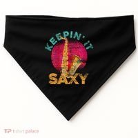 Keepin It Saxy Sax Player Jazz Musician Gifts Saxophone USA-Made Doggie Bandana thumb 0