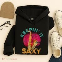 Keepin It Saxy Sax Player Jazz Musician Gifts Saxophone Hoodie thumb 4