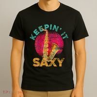 Keepin It Saxy Sax Player Jazz Musician Gifts Saxophone T-Shirt thumb 3