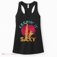 Keepin It Saxy Sax Player Jazz Musician Gifts Saxophone Women's Tank Top thumb 0