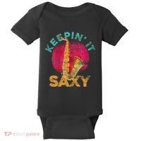 Keepin It Saxy Sax Player Jazz Musician Gifts Saxophone Baby Bodysuit thumb 0