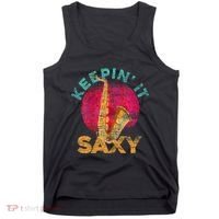 Keepin It Saxy Sax Player Jazz Musician Gifts Saxophone Tank Top thumb 0