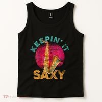 Keepin It Saxy Sax Player Jazz Musician Gifts Saxophone Tank Top thumb 2