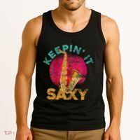 Keepin It Saxy Sax Player Jazz Musician Gifts Saxophone Tank Top thumb 3