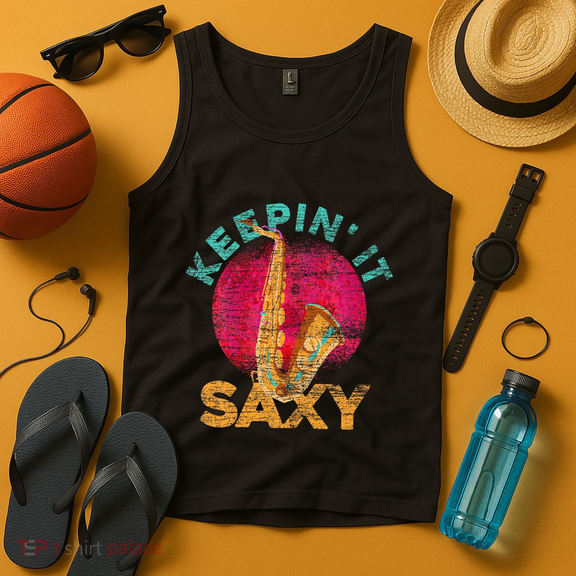 Keepin It Saxy Sax Player Jazz Musician Gifts Saxophone Tank Top