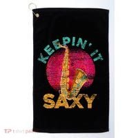 Keepin It Saxy Sax Player Jazz Musician Gifts Saxophone Golf Towel thumb 0