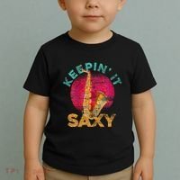 Keepin It Saxy Sax Player Jazz Musician Gifts Saxophone Toddler T-Shirt thumb 2