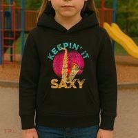Keepin It Saxy Sax Player Jazz Musician Gifts Saxophone Kids Hoodie thumb 3