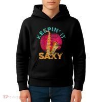 Keepin It Saxy Sax Player Jazz Musician Gifts Saxophone Kids Hoodie thumb 4