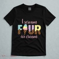 Kids I Scream Four Ice Cream 4th Birthday T-Shirt thumb 5