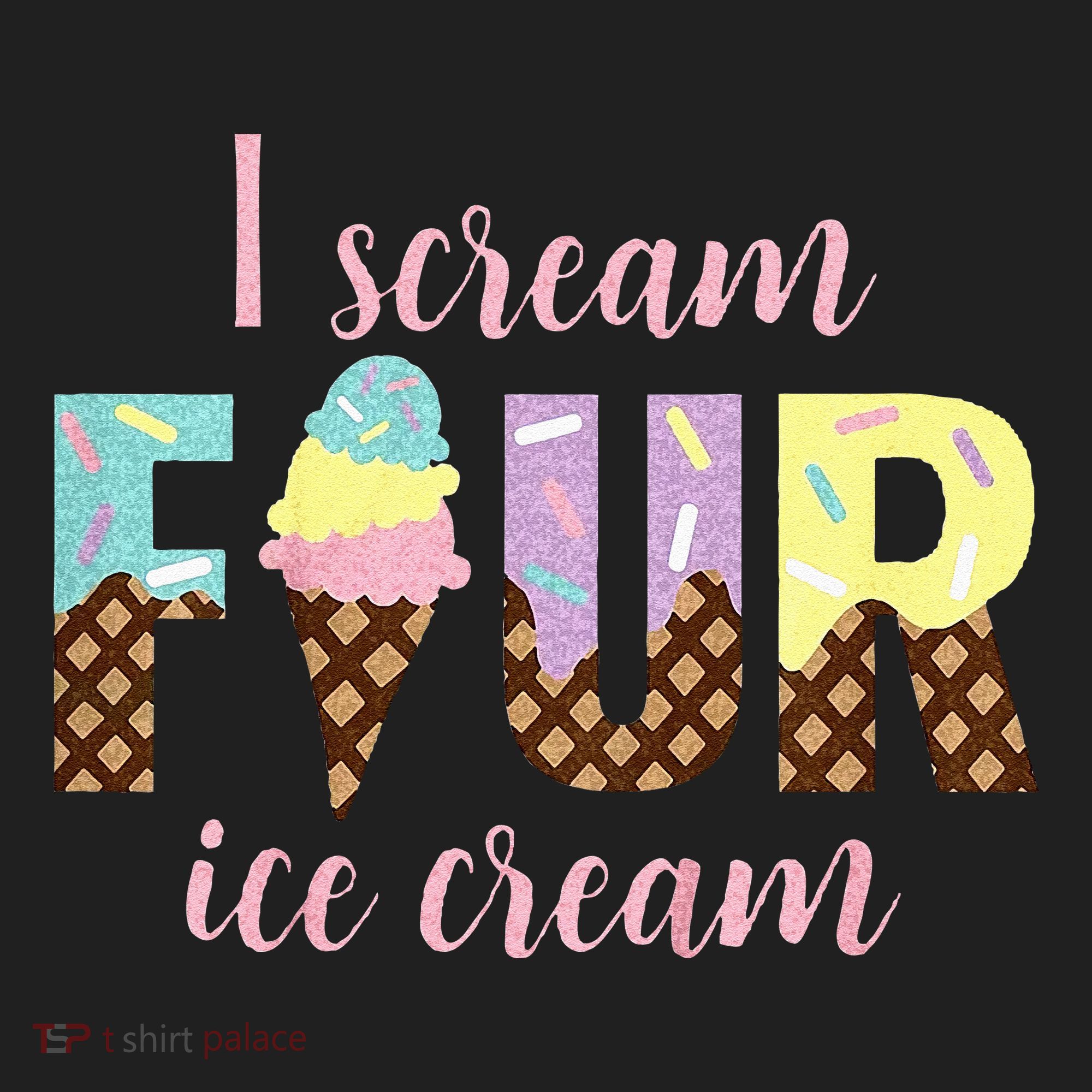Kids I Scream Four Ice Cream 4th Birthday Beanie