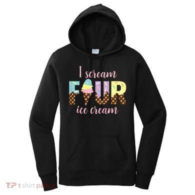 Kids I Scream Four Ice Cream 4th Birthday Women's Hoodie