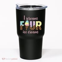 Kids I Scream Four Ice Cream 4th Birthday Tumbler thumb 0