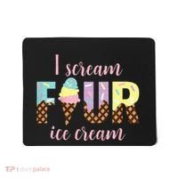 Kids I Scream Four Ice Cream 4th Birthday Mousepad thumb 0