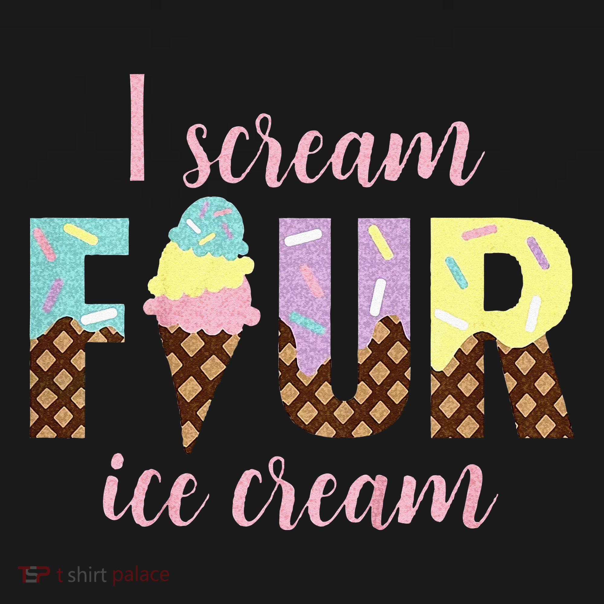 Kids I Scream Four Ice Cream 4th Birthday Baby Bodysuit