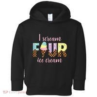 Kids I Scream Four Ice Cream 4th Birthday Toddler Hoodie thumb 0