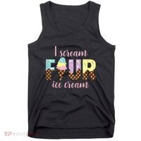Kids I Scream Four Ice Cream 4th Birthday Tank Top thumb 0