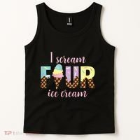 Kids I Scream Four Ice Cream 4th Birthday Tank Top thumb 2