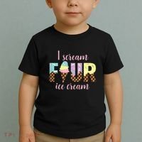 Kids I Scream Four Ice Cream 4th Birthday Toddler T-Shirt thumb 2