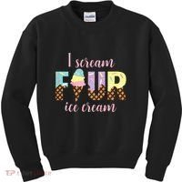 Kids I Scream Four Ice Cream 4th Birthday Kids Sweatshirt thumb 0